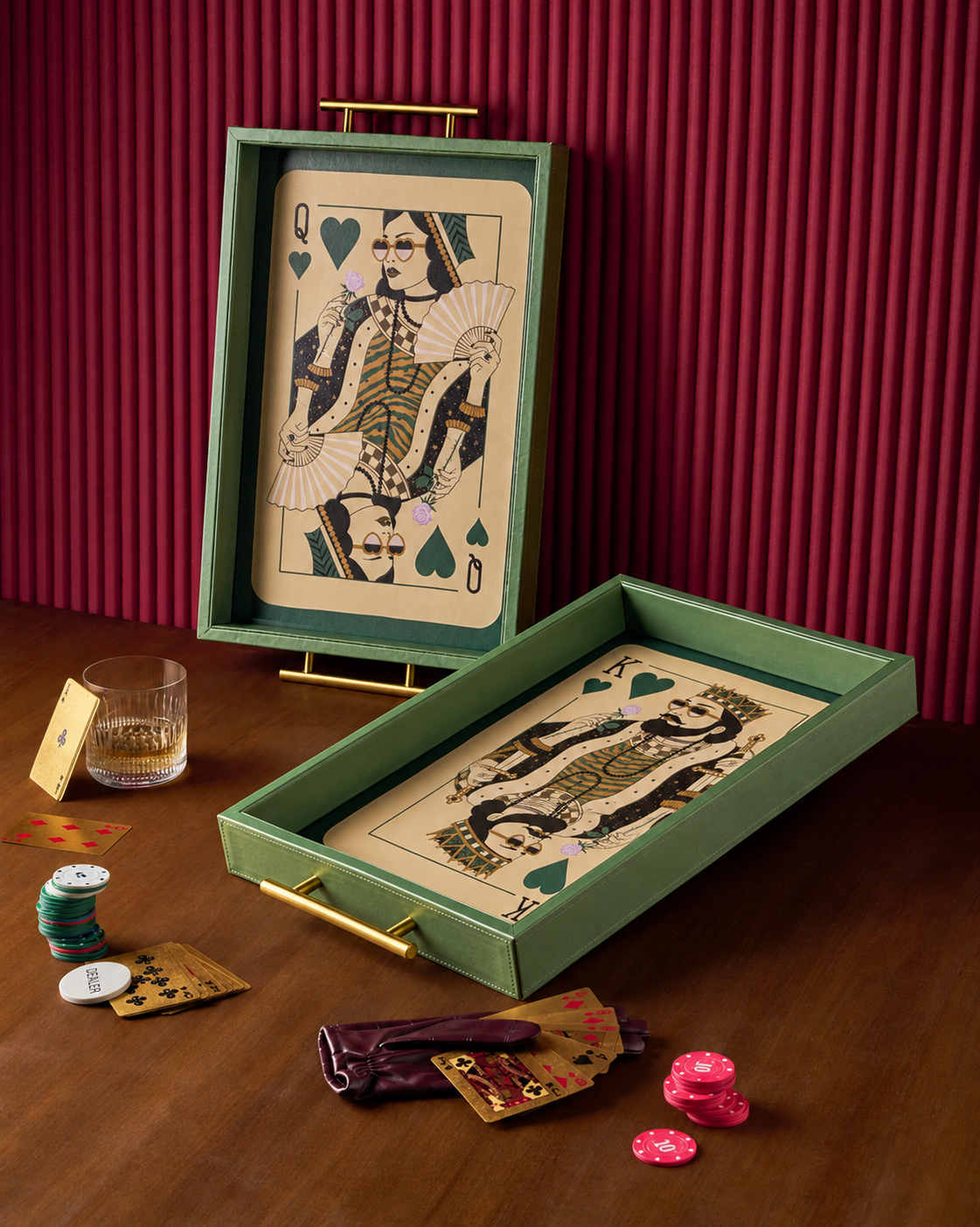 Retro Queen & King Tray Set